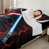 Neon Red Blue Light Up Sword Bed Sheets King Size