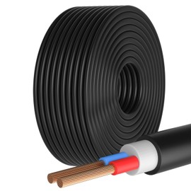 18 Gauge Wire 2 Conductor Electrical Wire, 18 AWG Wire Stranded PVC Cord, 12V 24V 36V Low Voltage/Oxygen-Free Tinned Copper/Flexible 18AWG 2 Cable Cord for Automotive Marine LED Lamps Lighting