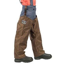 Briar Proof, Brush Protector Waterproof, Kid's Chaps, Made in U.S.A. (18" Thigh, 18" Inseam) Brown