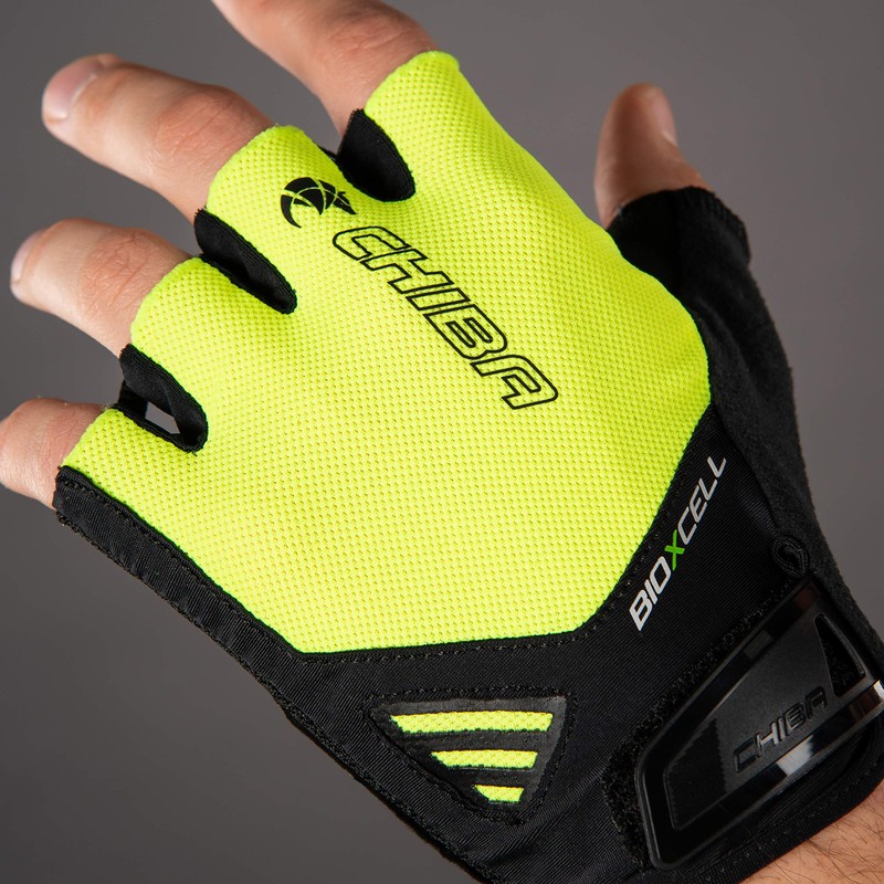 Chiba BioXCell Air Cycling Gloves Short Yellow/Black 2025: Size: L