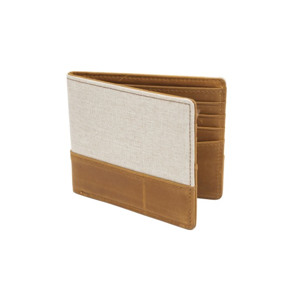 Mad Man Chapel Hill 4.5x3.75 in. Canvas Genuine Leather Bi-Fold
