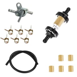 Gas Fuel Hose Oil Filter Clamps Inline Fuel Shut Off Valve Petcock Petrol Switch for 50cc 70cc 110cc 125cc 150cc 250cc Mini bike Dirt Pit bike Tao Talaria Surron Motorcycle Scooter Quad ATV Go Karts