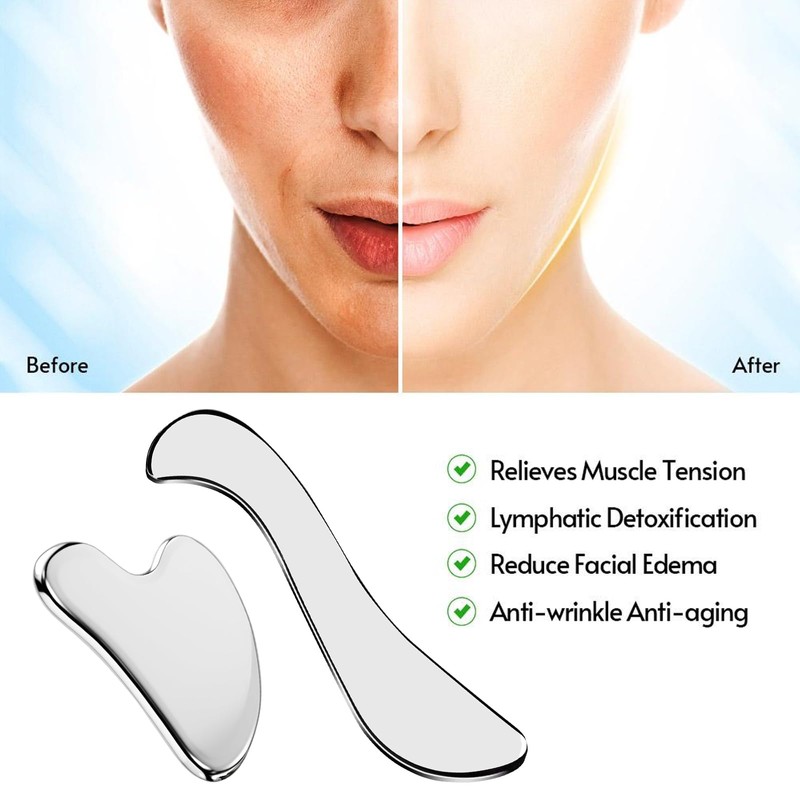 Landrain Gua Sha Stein Edelstahl, Gua Sha Schaber Faszien Tool