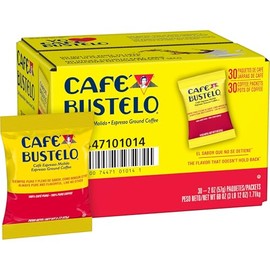 Café Bustelo Coffee Espresso Style Ground Coffee, 30- 2 Ounce Fraction Packets, Frac Packs