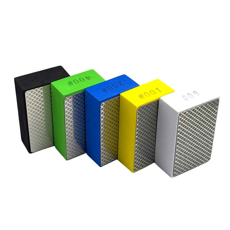 Yuejizhe 5 Pcs Diamond Grinding Blocks 60#/100#/200#/400#/600# Diamond Polishing Pads