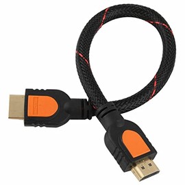 EPASAL 30cm 1 Foot short HDMI Cable for HD TV 3D 1080p One Feet HDMI 1.4 braided gold