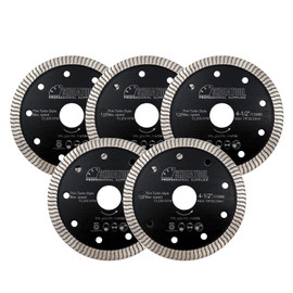 SHDIATOOL Super-Thin Diamond Saw Blade, 4-1/2- Inch (115mm) Porcelain Cutting Disc for Tile Ceramic Marble Granite Arbor 7/8 Inch on Angle Grinder(Pack of 5)