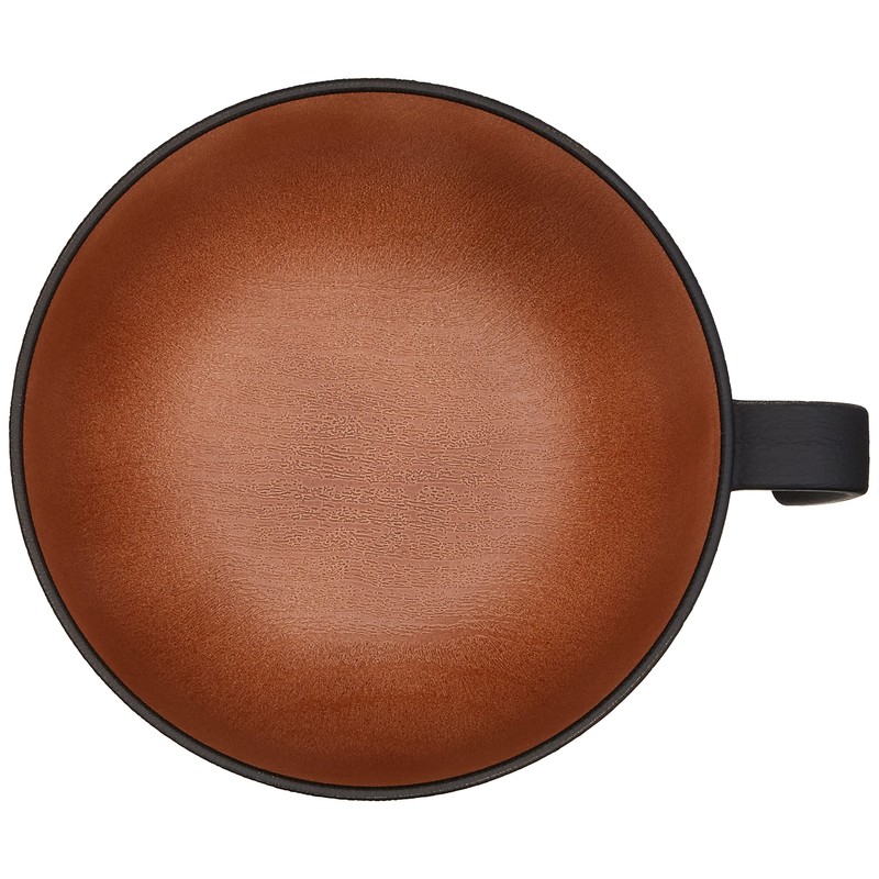 Yamanaka Lacquer Natural Soup Bowl with Handle Black & Brown