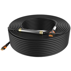 Postta HDMI Cable 75 Feet 4K HDMI2.0 Cable with Built-in Signal Booster Support 4K(2160P),3D,1080P,Ethernet,Audio Return(ARC)-(Black-Orange)