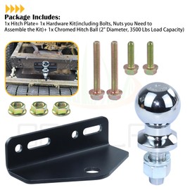 BOSFLAG Universal Heavy-Duty Zero-Turn Mower Trailer Hitch Compatible with Hitch Ball, 3,500 lbs, 2 Inch Diameter, 3/4 x 2 Inch Shank for Most of Zero Turn Mowers