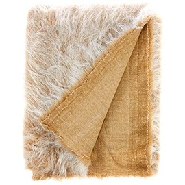 Long Pile Fun Faux Fur Fabric Material - Camel Frost, 1Mtr - 150cmx100cm
