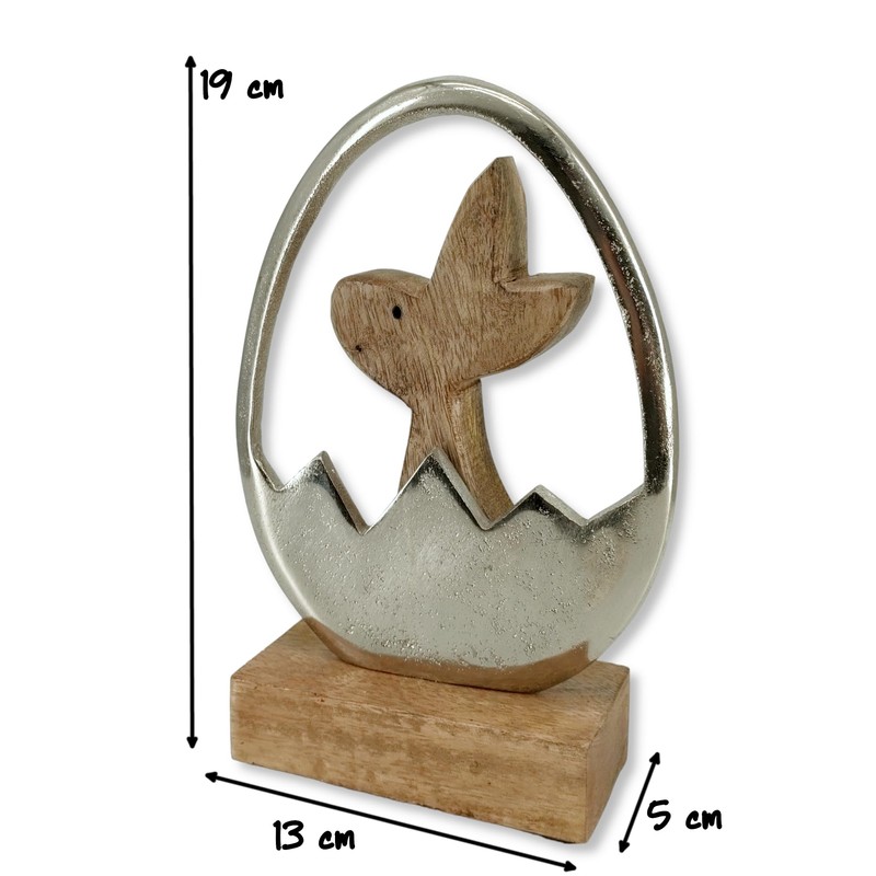 Wooden and Metal Easter Decoration Wood and Metal Easter Bunny