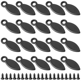 MroMax Frame Turn Button, 0.75 inch Plastic Drop Shape with Screws for Hanging Pictures, Photos, Drawings and Posters, Medium Black 20pcs