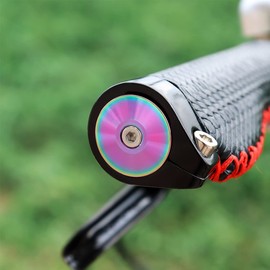 MUQZI Handlebar End Plugs - Expanding, Aluminum and Adjustable Handlebar Bike Bar Ends, Rainbow