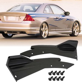 goodfitment - 2pcs Glossy Black Rear Bumper Spoiler Lip Splitter Diffuser Universal Body Kit V4