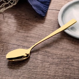 Otto Koning Teaspoons Pack of 12 Gold Small Spoons, Coffee Spoons, Stainless Steel, 15.3 cm Long Spoon, High-Quality Stainless Steel, Elegant Modern Design, Dishwasher Safe and Corrosion Resistant