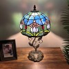 Enjoy Decor Lamps Tiffany Style Table Lamp Blue Stained Glass