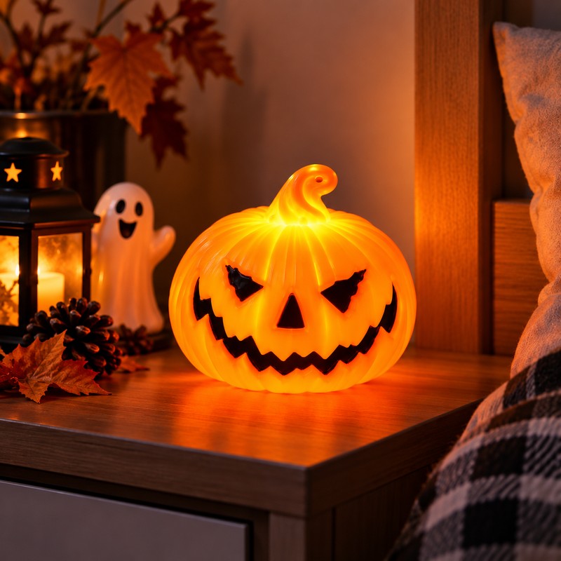 Halloween Pumpkin Lantern for Party Decor – Ghost Face Candle