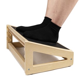 WOOD CITY Foot Rest for Under Desk at Work, 3 Heights Adjustable Footrest with Silicone Surface, 2 in 1 Foot Stool Improve Posture, Reduce Fatigue & Pain, Ideal for Home/Office/Gaming (Natural)