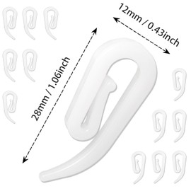 Curtain Hooks Plastic White Pack of 120, 2.8x1.2cm, Drapery Hooks for Windows, Doors and Shower Curtains Fits Most of Curtains