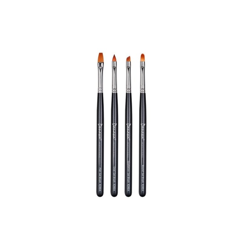 Donna Gel Nail Art Gel Brush 4-Piece Black Set DSGB-SA-BL