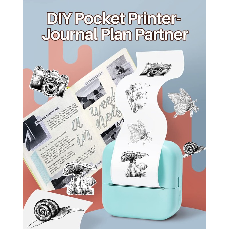Phomemo M02X Pocket Printer, Mini Thermal Printer Inkless, Portable Small