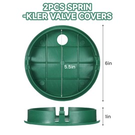 Yylaiire 2 Pcs ID 5.5" OD 6" Sprinkler Valve Cover, Round Sprinkler Cover for Irrigation System, Green Valve Box Lid, Outdoor Lawn Garden Irrigation Box Lid for Yard and Garden