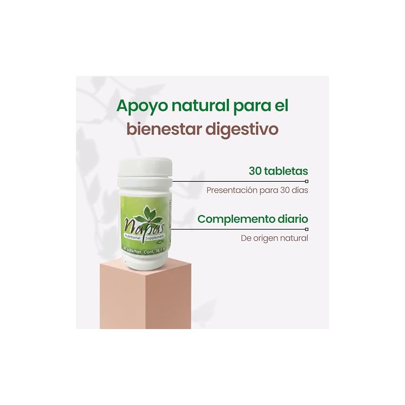 Napas Suplemento Alimenticio Origen Natural Apoyo Bienestar Digestivo Metabólico Complemento