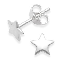Heather Needham Silver Premium quality, highly polished Sterling Silver star Earrings - SIZE: 6mm x 1mm thick - Gift Boxed - 5152