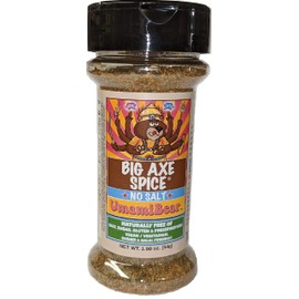 Big Axe Spice UmamiBear - Sodium Free Umami Flavors With Light Curry Seasoning Blend - Salt Free, Potassium Free, Sugar Free Gluten Free Preservative Free ~ Vegan, Kosher & Halal Friendly