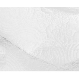 Cozy Line Home Fashions Victorian Medallion Solid White Matelasse Embossed 100% Cotton Bedding Quilt Set,Reversible Bedspread, Coverlet (Blantyre - White, Twin - 2 Piece)