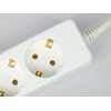 GLT 3 x Paccs 4-Way Multiple Sockets White Power Strip,
