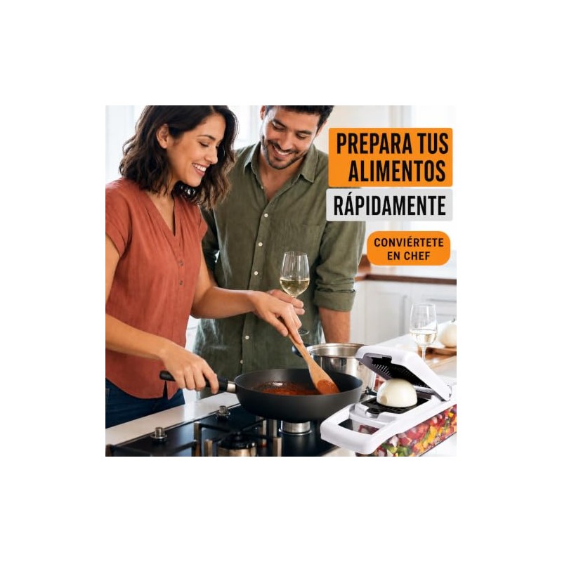 LSXD Cortador de Verduras, Picador Multifuncional 12 en 1, Blanco