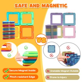 Pincush Magnetic Building Blocks Pieces, Magnetic Toy Magnets Children's Magnet Montessori Toy Magnetic Games for Children Gift from 3 4 5 6 7 8 Years Boys Girls