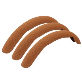 suiwotin 3pcs Nappa Leather Steering Wheel Cover - Snap on 15 Inch Anti-Slip Car Steering Wheel Protector, Universal Car Interior Accessories (Brown)