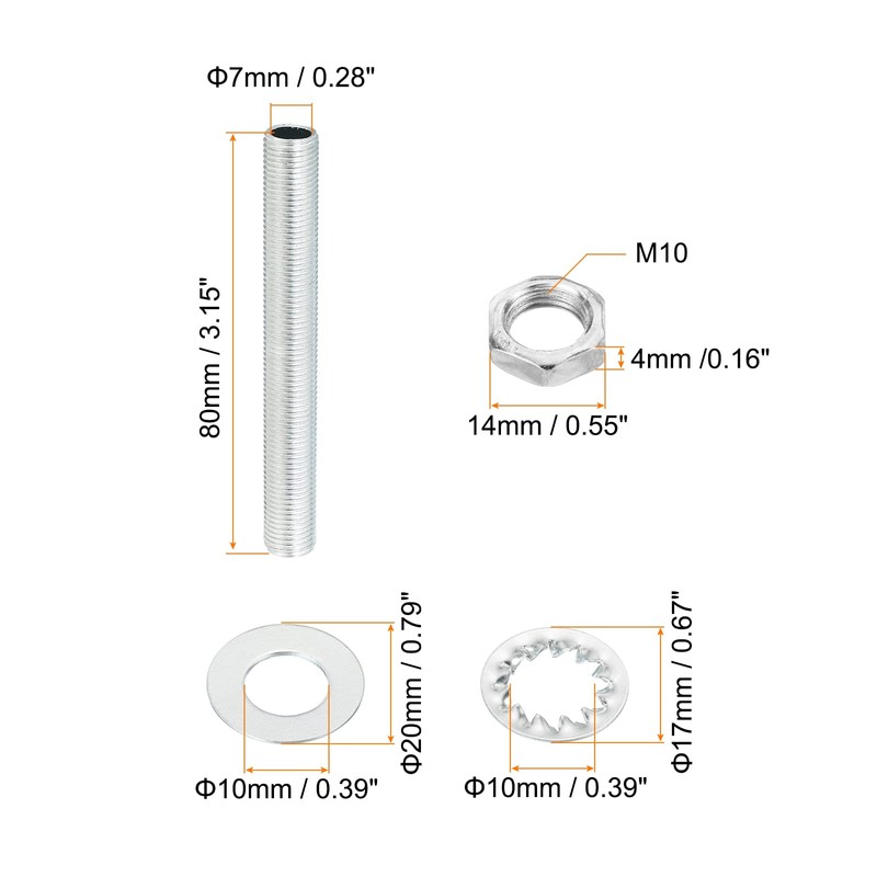 PATIKIL M10 Thread 3.15 Inch Lamp Cable Kit with Lock