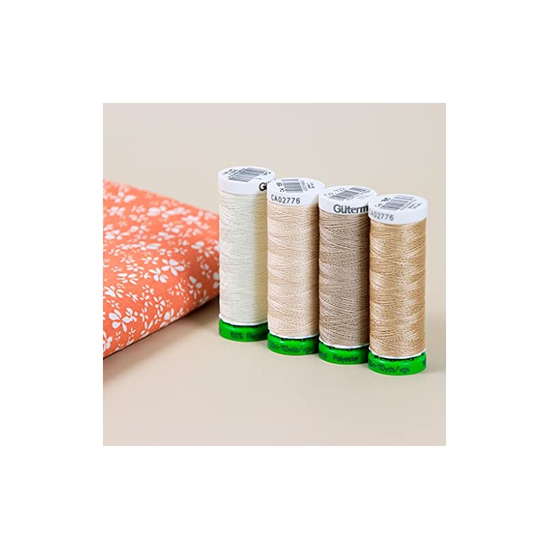Gütermann recycled polyester sewing thread - Cream (n°802) x100m