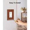 TREEWELL 4-Pack Decorator Outlet Cover Plate, Wood Grain Decorative Switch