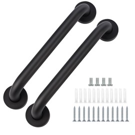 supregear Grab Bars for Bathtubs and Showers 2 Pack, 32 Inch Shower Grab Handrail for Seniors, Black Stainless Steel Safety Wall Handle for Elderly and Handicap