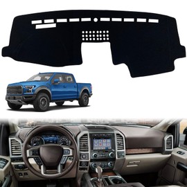 INUBOXES Cubierta para salpicadero de salpicadero, antideslizante, compatible con Ford F150 2015-2020, protector solar (borde negro)