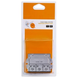 4D-Verteiler, 4 Ausgänge, 1 Eingang, breiter Frequenzbereich, ideal für TV-Signalverteilung und Netzwerkerweiterung.