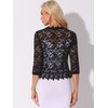 Allegra K Floral Lace Shrugs for Women's Evening 3/4 Sleeves