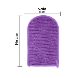 ReignSword 3 Pack African Net Sponge Exfoliating Glove, Deep Cleaning Bath Sponge Body Scrubber for Dead Skin, Exfoliating Shower Gloves for Men and Women (Blue, Purple, Brown)