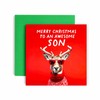 Huxters Cool Christmas Card for Son – Christmas Reindeer –
