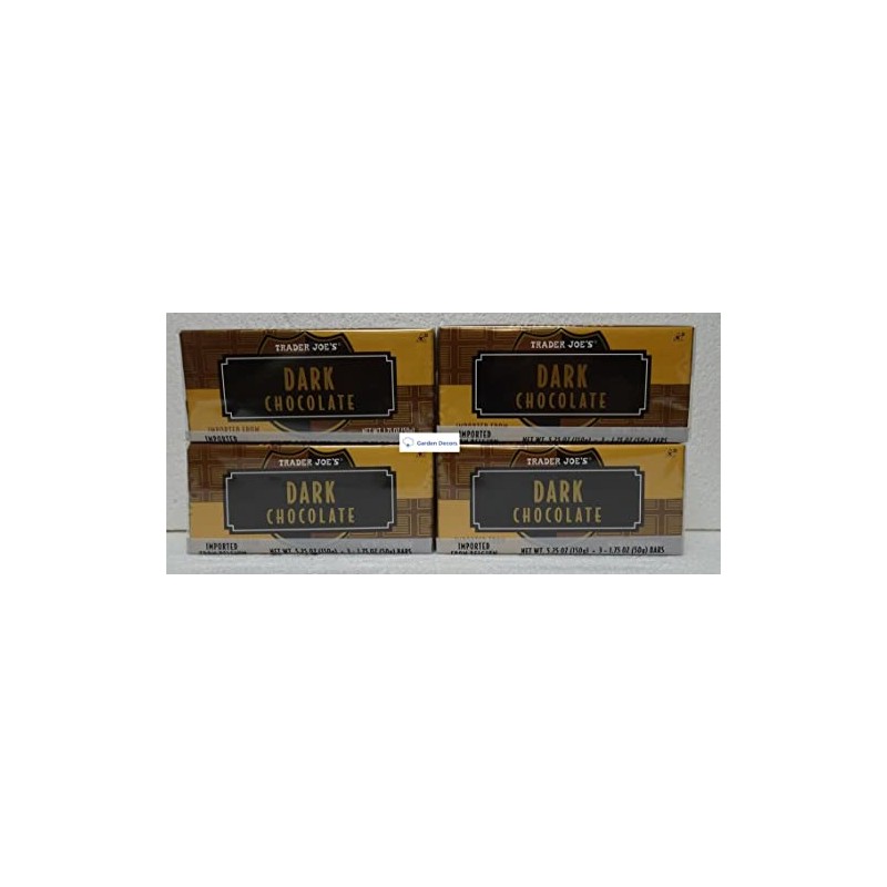 Trader Joe's Dark Chocolate 3 Small Bars 5.25oz 150g (Four