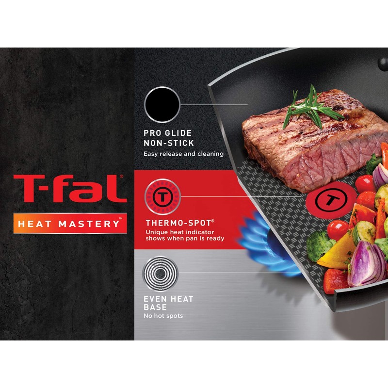 T-fal B037SE64 B037SE Excite ProGlide Nonstick Thermo-Spot Heat Indicator Dishwasher