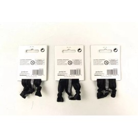 Goody 3x Goody Ponytail Bows Ties Ribbon Elastics Ouchless Black Silver Sparkle - 9ct