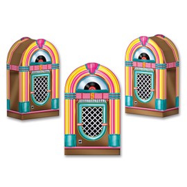 Club Pack 50's Rock N Roll Jukebox Favor Boxes Set of 3, Box of 12 Sets (36 Favor Boxes)