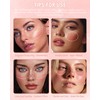 Blush Highlighter Puder, Versatile Rose Rouge Puder Schimmer Make-Up Palette