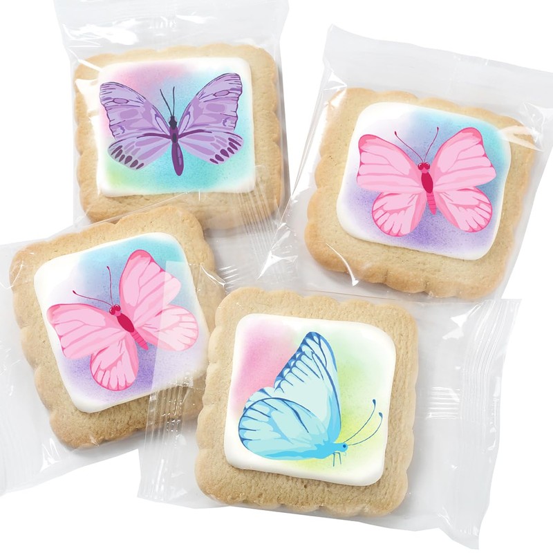 Butterfly Cookies 24 Pack Party Favors Basket Stuffers Decorated |